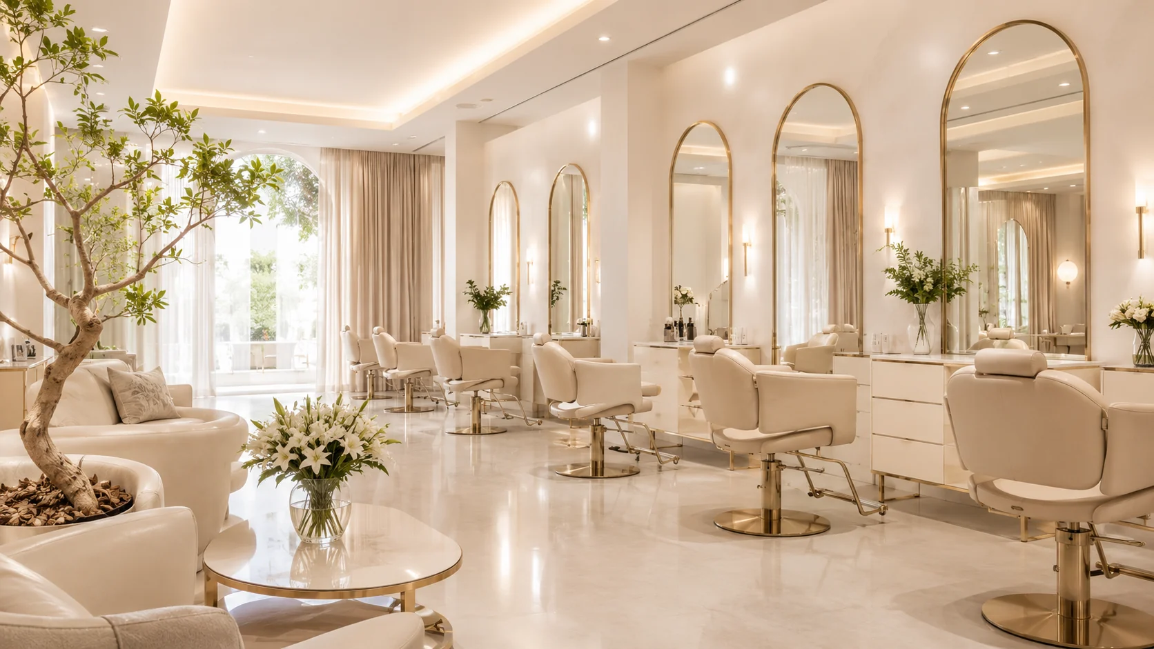 Interior de salão de beleza premium
