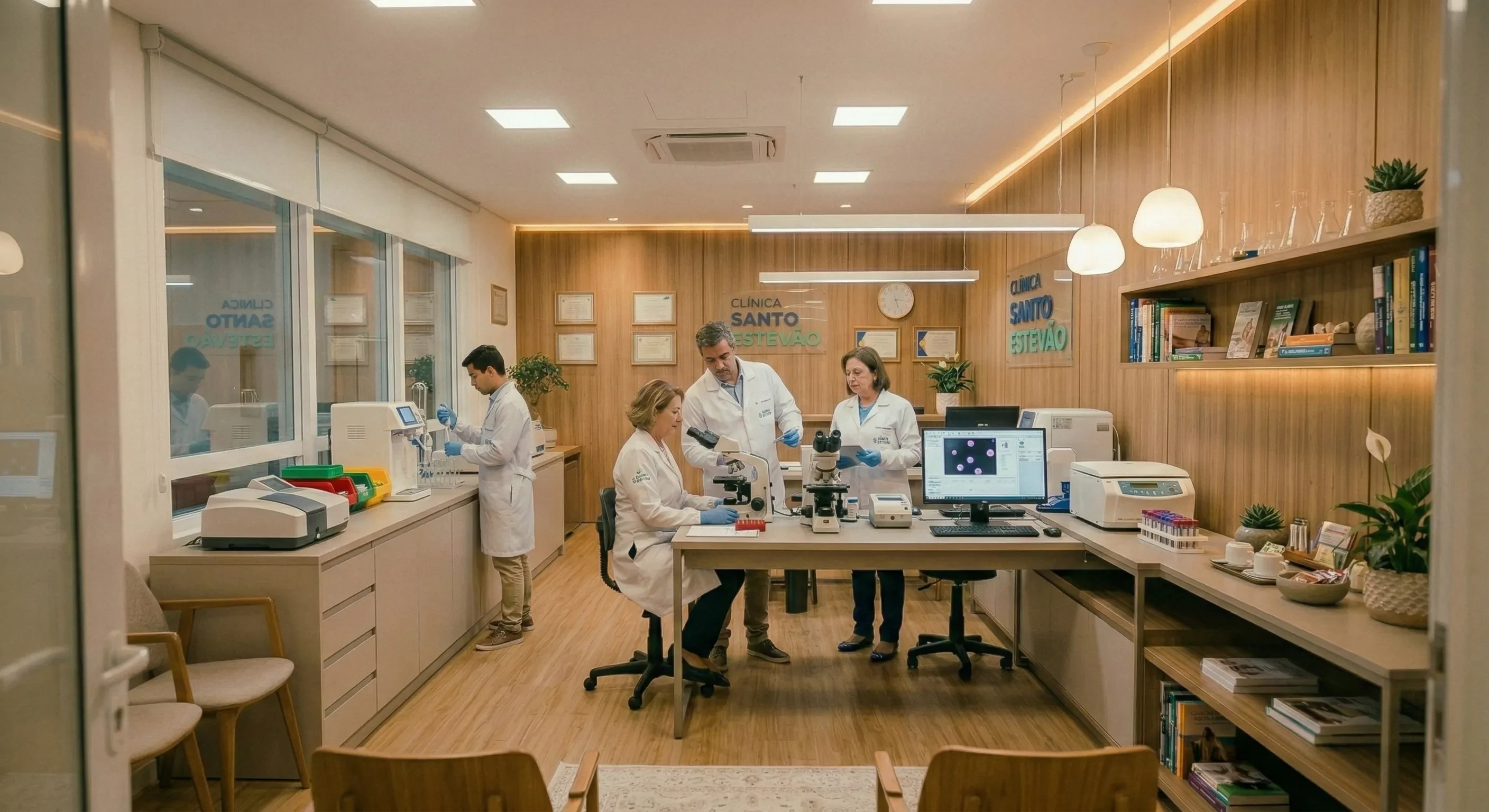 Laboratório de análises clínicas da Clínica Santo Estevão